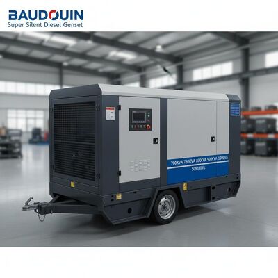 Baudouin सुपर साइलेंट डीजल जेनसेट पोर्टेबल डीजल जनरेटर 700KVA 750KVA 800KVA 900KVA 1000KVA डिजिटल पैनल 50hz/60hz